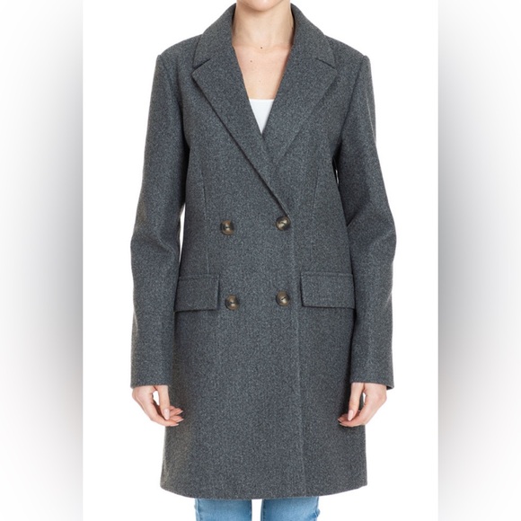 NOTCHED COLLAR DOUBLE BREAST LONG COAT (Small : 2 / Medium : 2 / Large : 2 ) - Picture 3 of 3